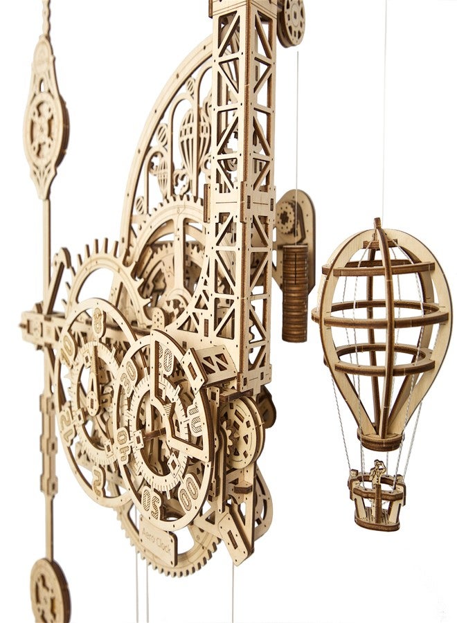 UGEARS Aero Clock Wooden 3D Puzzles for Adults - Mechanical Wooden Model Kits for Adults to Build, Wall Clock 3D Puzzle with Pendulum Model Kit, DIY Miniature Kit Crafts Gift for Christmas - Image 1